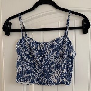 Abercrombie & Fitch Blue and White Crop Top